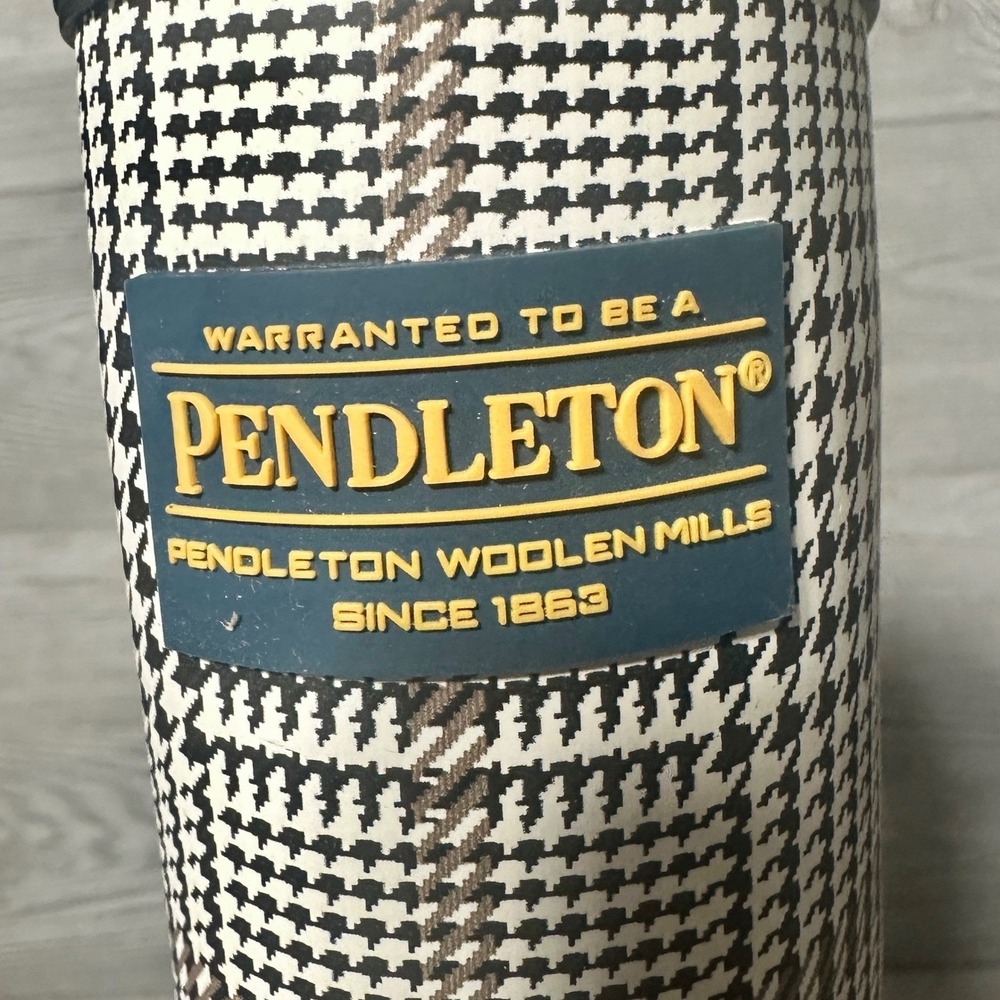 Pendleton Womens Houndstooth Rubber Rain Boots Black White Tall Size 9 Carnegie - Picture 9 of 9